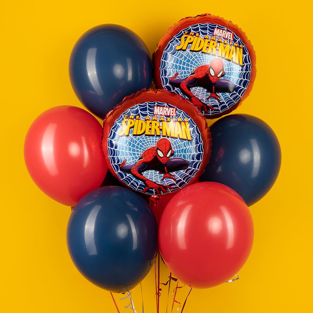 Шар (18''/46 см) Круг, Человек Паук, Дизайн №1, 1 шт. в уп.