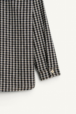 ZARA РУБАШКА В КЛЕТКУ, ЧЕРНЫЙ