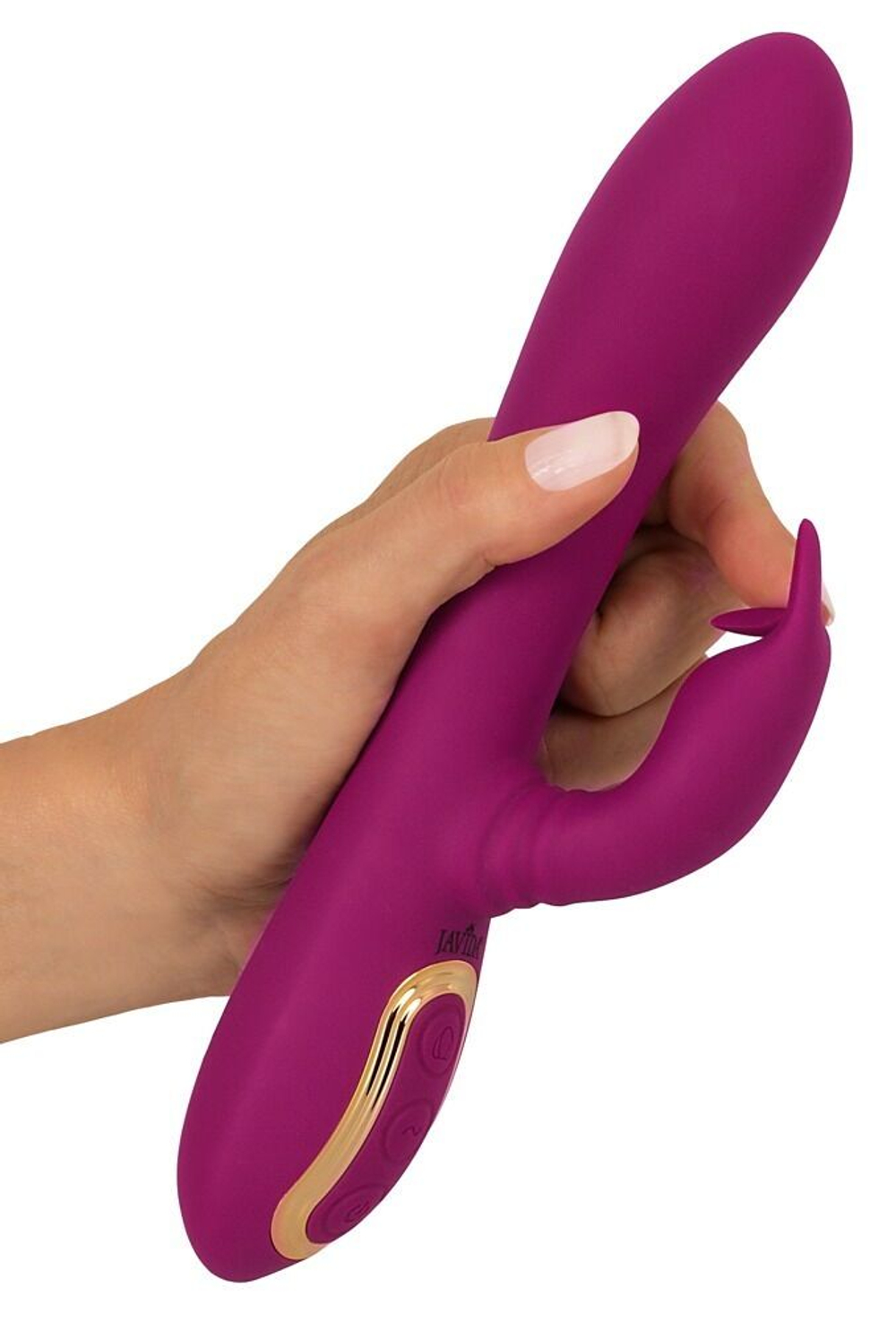Фиолетовый вибратор 3 Function Vibrator с вращением бусин - 23 см. (Цвет: фиолетовый)