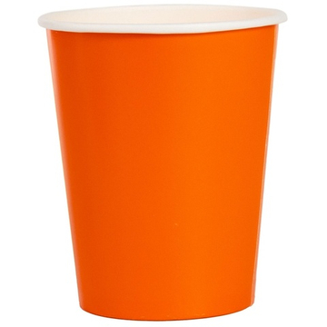 Стаканы бумажные в оранжевом цвете, 250 мл, 6 шт