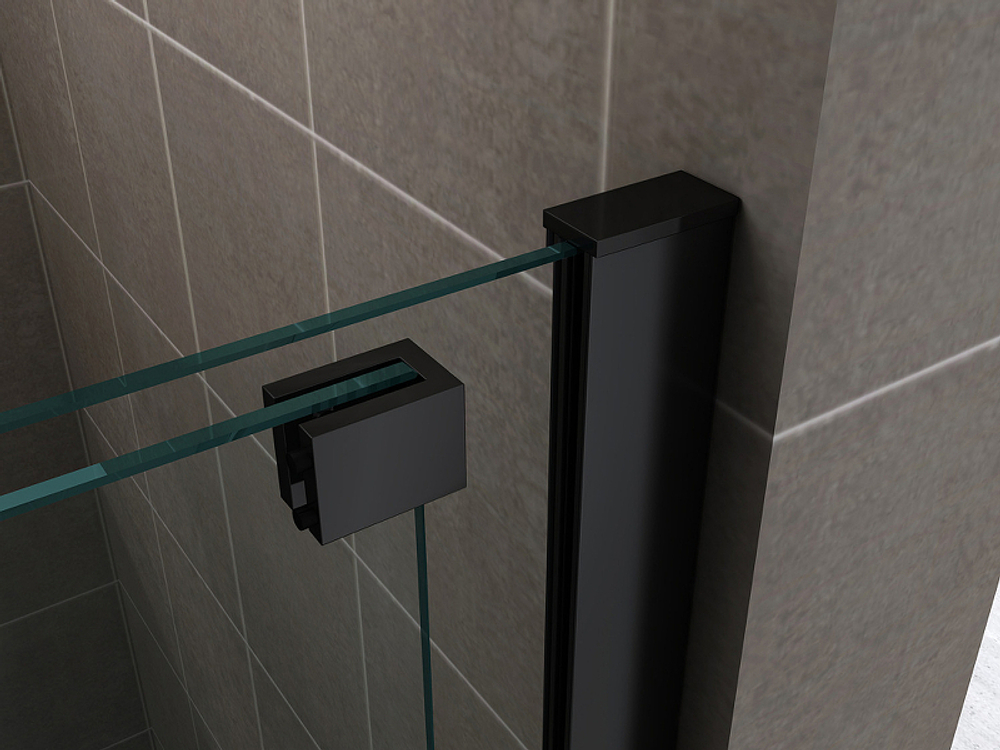 Душевая перегородка Abber Komfort 120 AG09120B профиль Черный стекло прозрачное