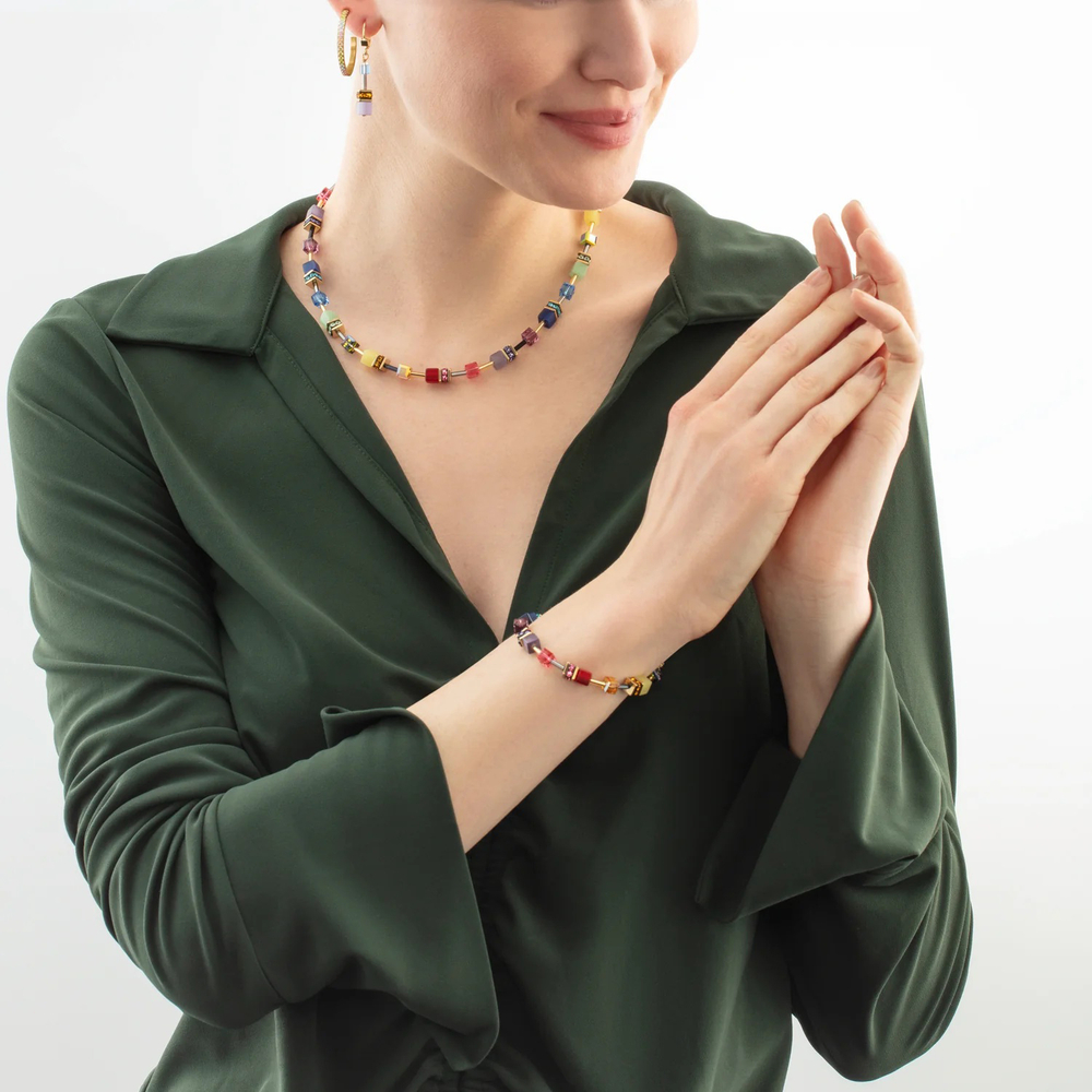 Серьги Coeur de Lion Hoop Multicolour Pastel Gold 30мм 0147/23-1590
