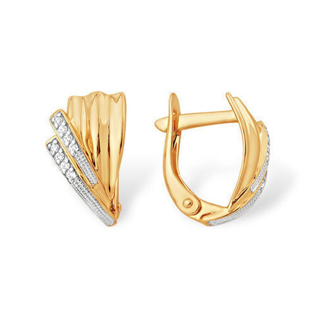 Серьги из золота с фианитами