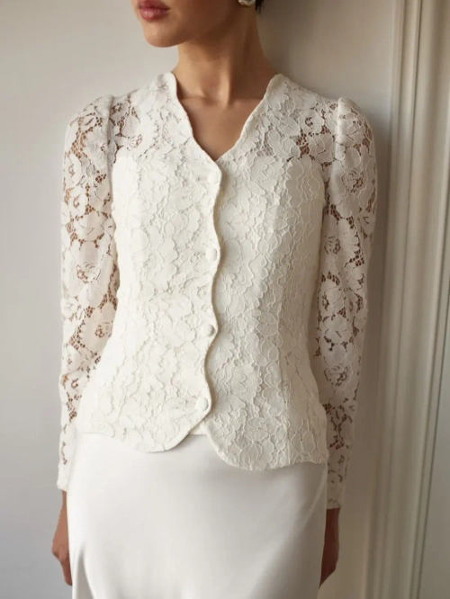 Кружевной блейзер на пуговицах