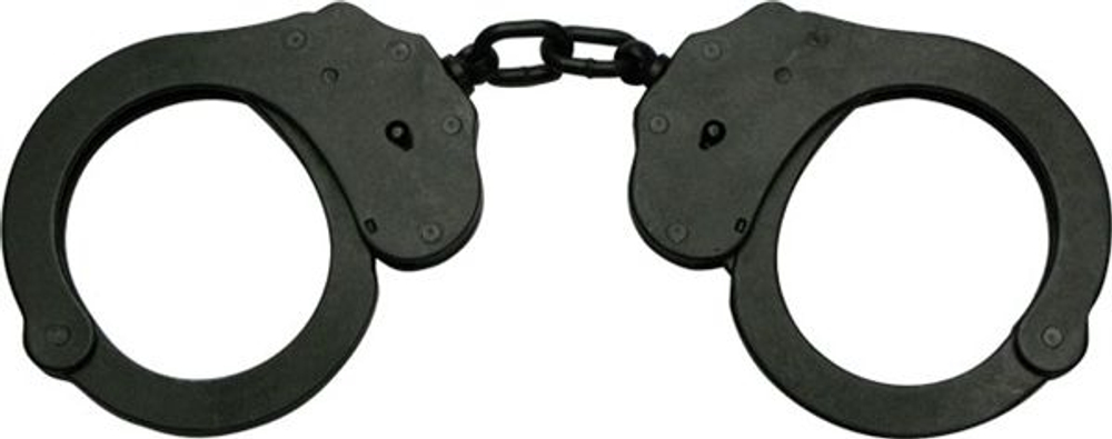 Наручники из темного металла A88B Handcuffs With Chain (Цвет: черный)