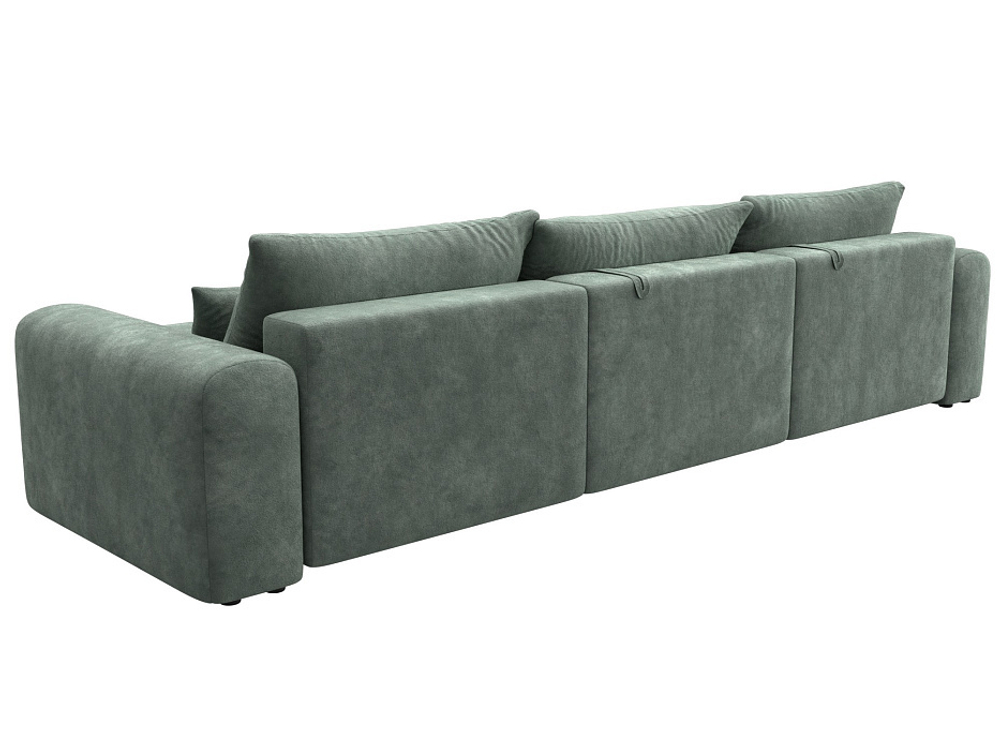 Диван угловой Лига-056 НПБ Лонг угол универсальный ВЕЛЮР BRUT 08 зеленый