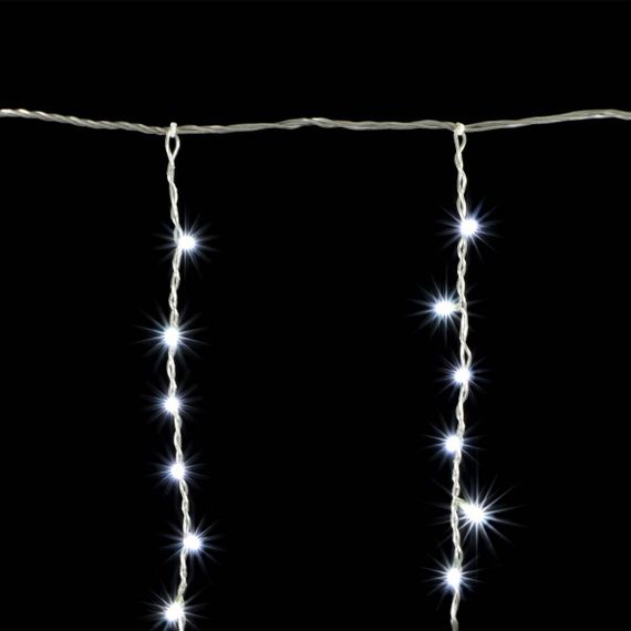 Светодиодная бахрома 1*1 м., 220V., 65 холодных белых LED ламп, прозрачный силикон, Beauty Led (ECC65-10-2W)