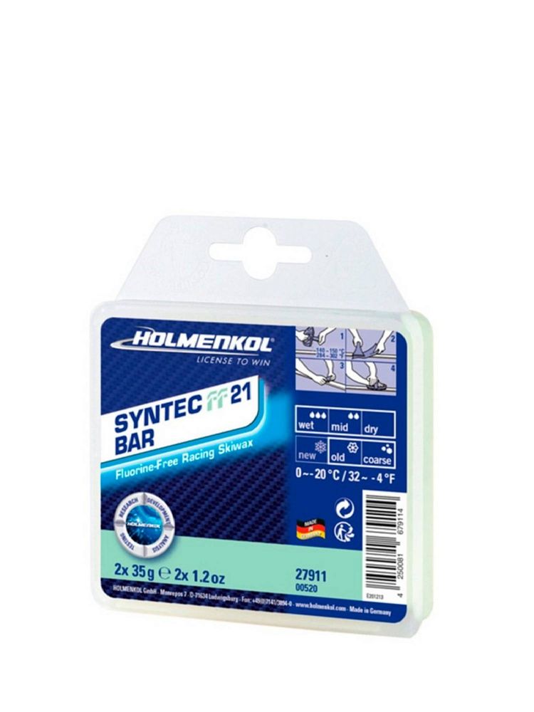 Безфтористый парафин скольжения твердый Holmenkol Syntec FF 21 Bar 70g