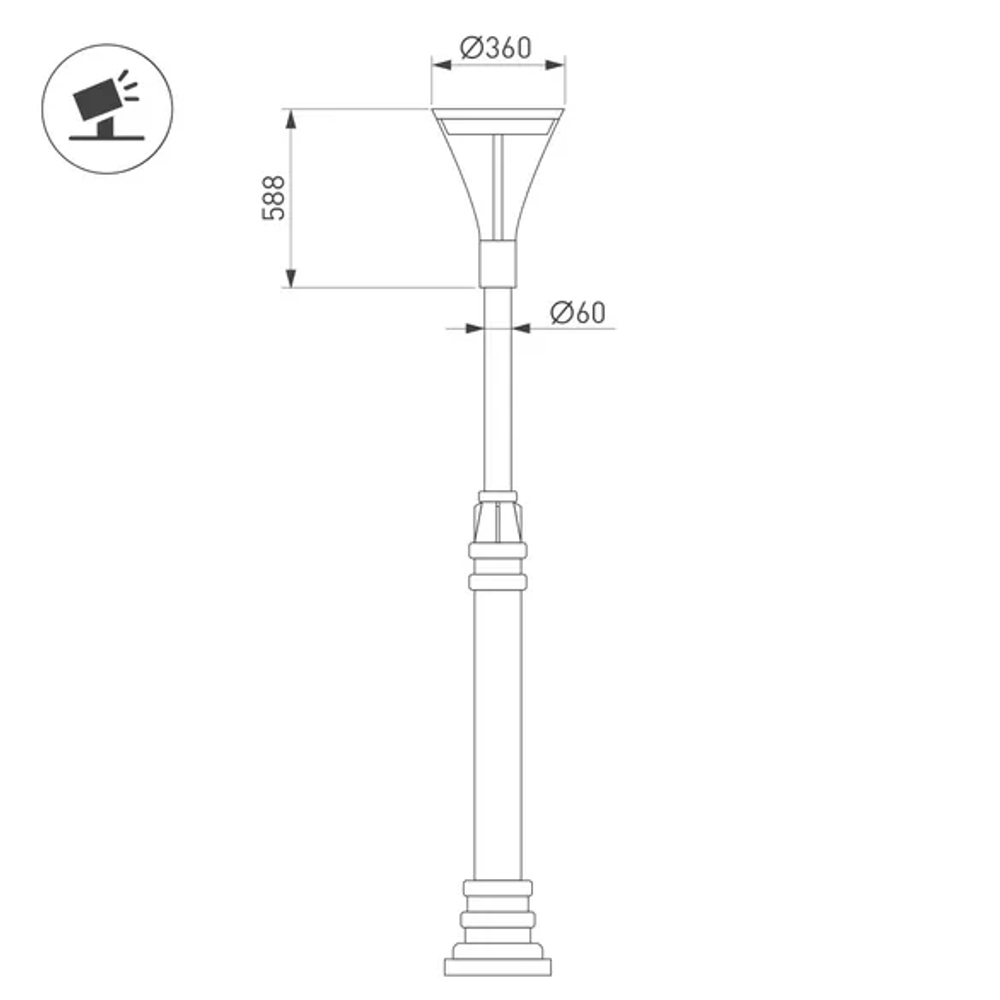 Светильник OXOR-LUMME-BUE-O-360x588-35W Day4000 (BK, 120 deg, 230V) IP65 (Arlight, -) 052451