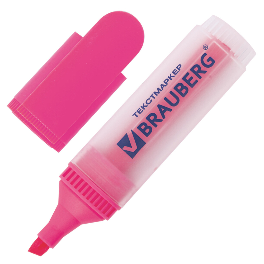 Текстовыделитель BRAUBERG "FLUO" красный линия 1-5 мм (10 штук в упаковке)