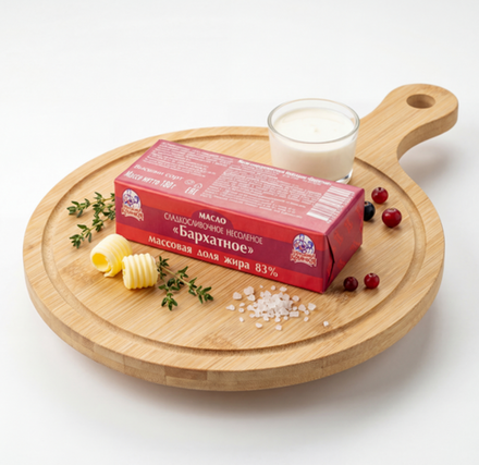 Масло сливочное "Бархатное" 83% 180г. Бабушкина крынка