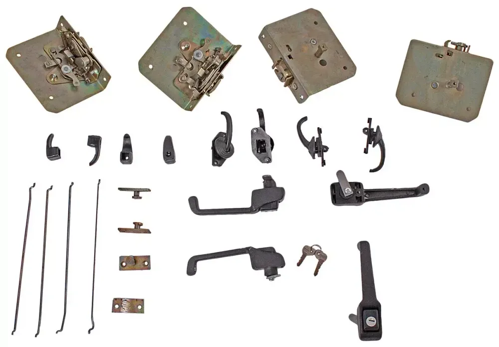Замок двери УАЗ-469 ЛЮКС (с ручками &quot;БАРС&quot; и тягами) 4 шт. в комплекте