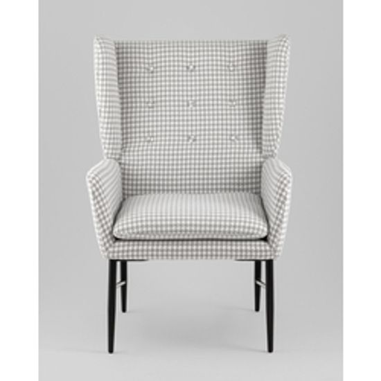 Кресло Мэйден гусиная лапка серый