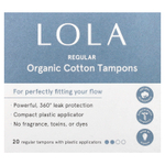 Lola, тампоны из органического хлопка с пластиковыми аппликаторами, обычные, 20 штук