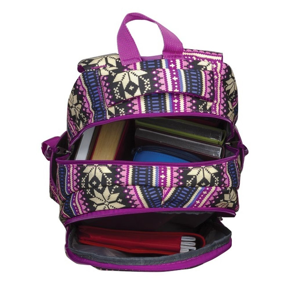 Рюкзак Brauberg молодежный Фиолетовые узоры, 46*34*18 см, 27л, 600 гр., 2отд.
