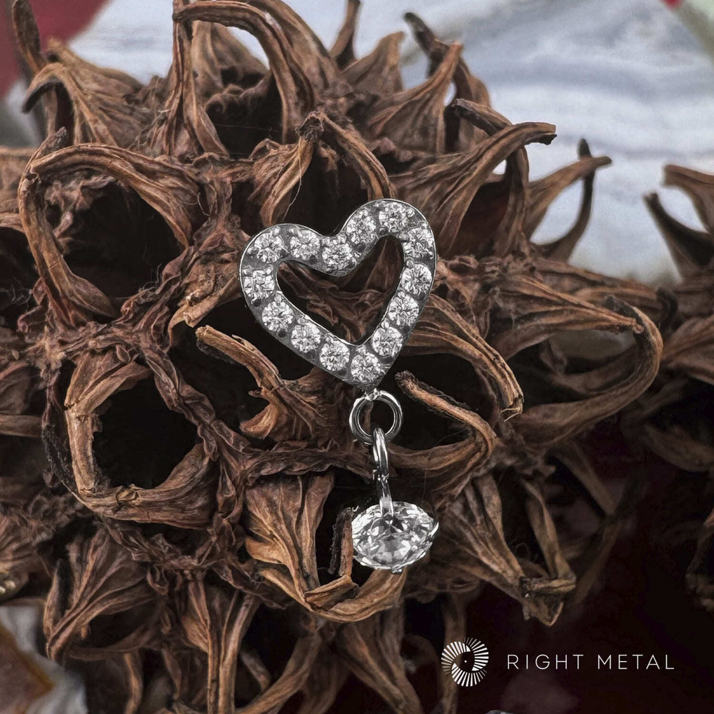 Pendant Heart Round Crystal