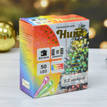 Гирлянда электрическая "Мультицвет" 5,5м 50 ламп LED, 8 режимов, прозрачный провод, IP-20