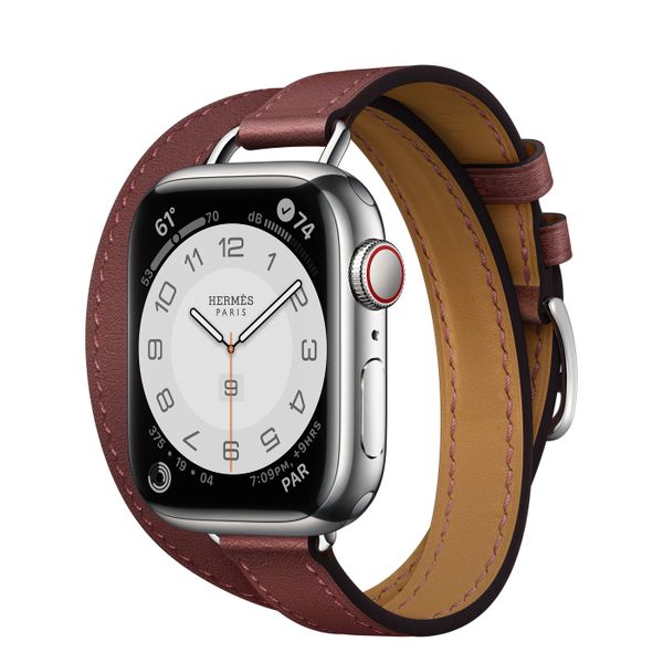 Умные часы Apple Watch Series 7 Hermès GPS + Cellular 41mm Silver Stainless Steel Case with Attelage Double Tour