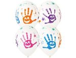 Шар (14"/36 см) Шелкография пастель, Ладошки Улыбка 5цв 25 шт.