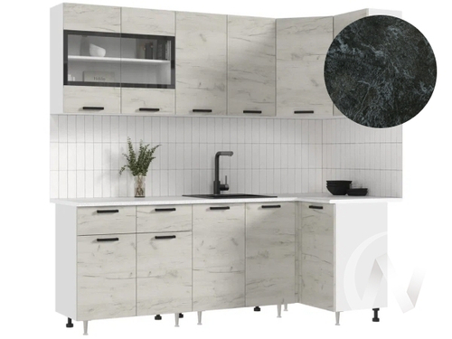 Кухня Рио NEW ЛДСП 2;2х1;0м (белый/дуб крафт белый/кастилло темный)