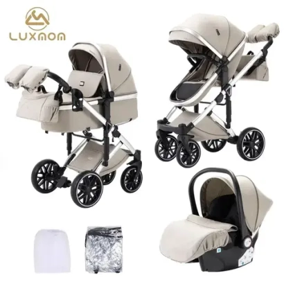 Детская коляска Luxmom F2A 3в1 (хаки)