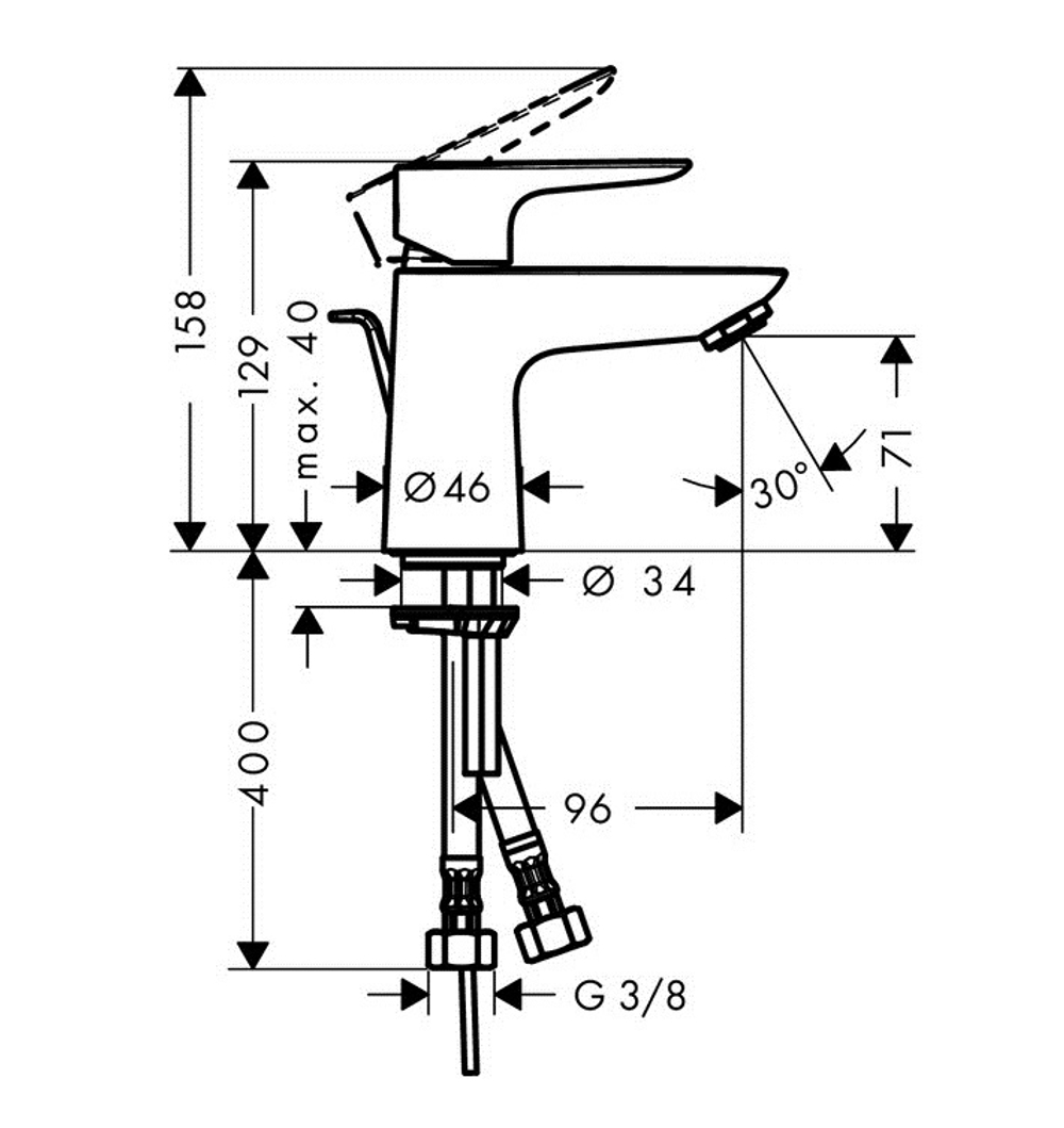 Смеситель для раковины Hansgrohe 71700000 Talis E 80