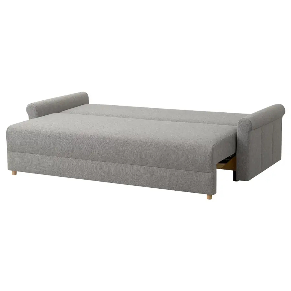 3-местный диван-кровать - IKEA DÅNHULT/DANHULT,  78x96x220см, серый, ДАНХУЛЬТ ИКЕА