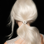 Balmain Hair Couture Заколка- резинка цвет белый+ золотой лого B/Limited Edition Leather Elastique Pour Cheveux FW24
