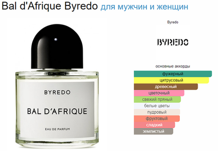 BYREDO Bal d Afrique LIMITED 100ml (duty free парфюмерия)