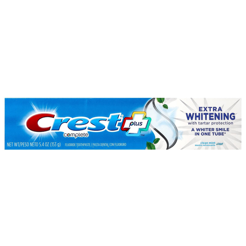 Crest, Plus Complete, зубная паста с фторидом, для дополнительного отбеливания с защитой от зубного камня, чистая мята, 153 г (5,4 унции)