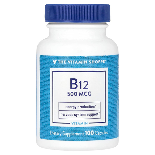 The Vitamin Shoppe, витамин B12, 500 мкг, 100 капсул