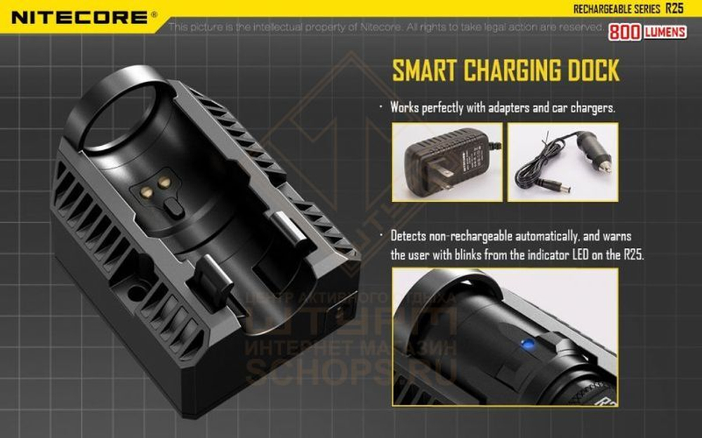 Фонарь Nitecore R25 с док станцией