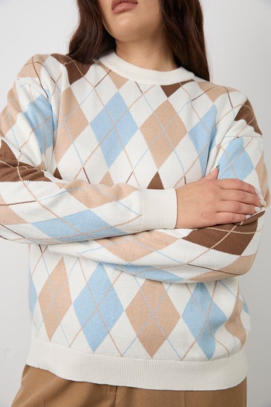 Джемпер вязаный, аргайл