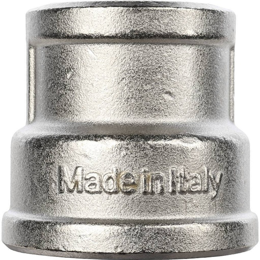 Муфта редукционная STOUT SFT 0006 - 1" x 3/4" (для стальных труб, латунь никелированная)