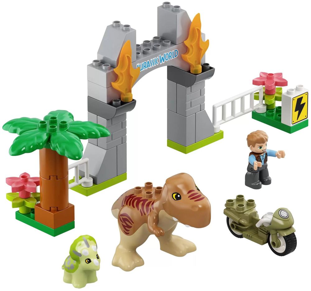 Конструктор LEGO DUPLO Jurassic World 10939 Побег динозавров: тираннозавр и трицератопс