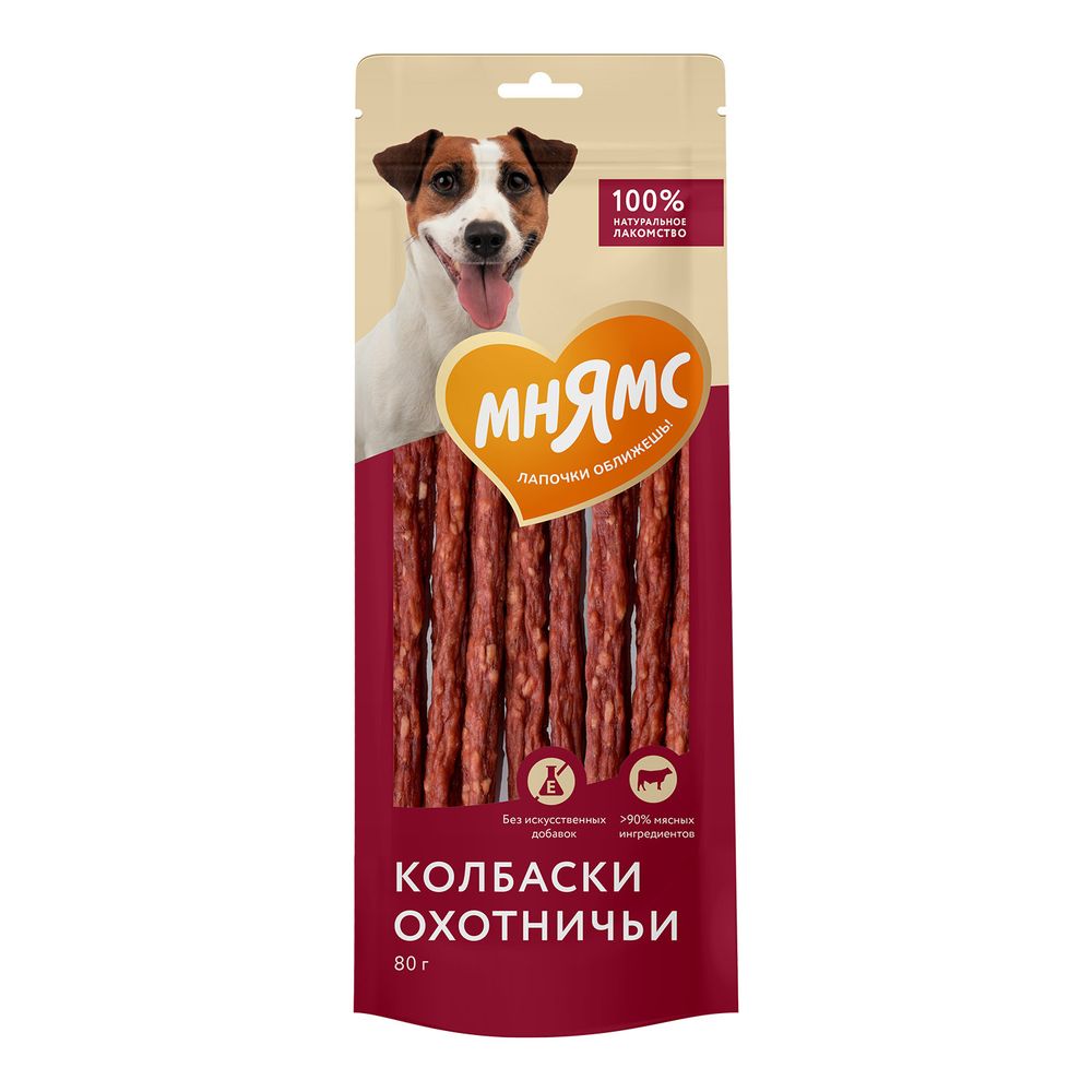 Лакомство Мнямс "Колбаски охотничьи" для собак Лакомство Мнямс "Колбаски охотничьи" для собак