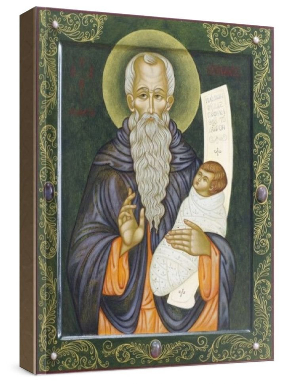 Стилиан Пафлагонский (рукописная икона)