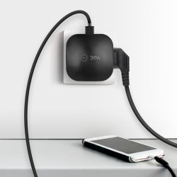 Разветвитель электрический ЭРА SP-3e-USB-BLACK на 3 розетки + 2 USB с заземлением со шторками 16А черный | Тройники