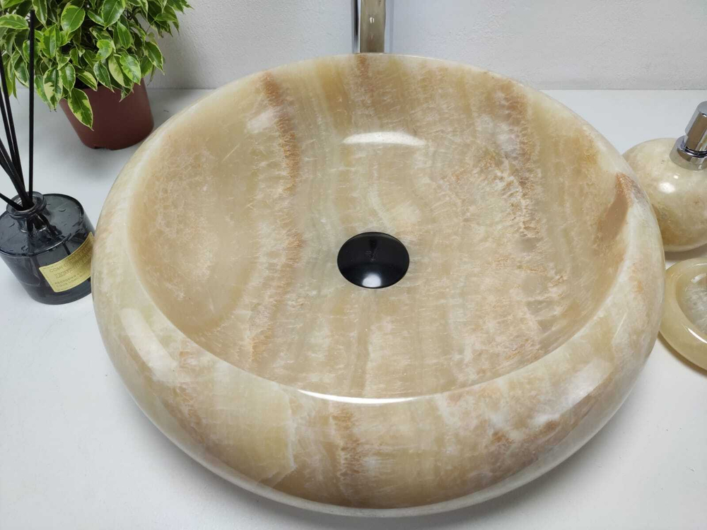 Раковина из оникса Donut Yellow Small DO-61006 45*45*13