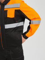 Костюм Вивантек-1 СОП К. (тк.Смесовая МВО,240) брюки, черный/оранжевый