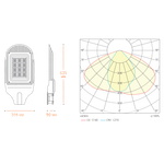 Уличный светодиодный светильник STL-150W01 150Вт IP65 18000Лм 5700K 635x316x80мм WOLTA