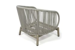 "Прато" кресло из искусственного ротанга, цвет светло-серый, каркас под дерево (холодно-бежевый)