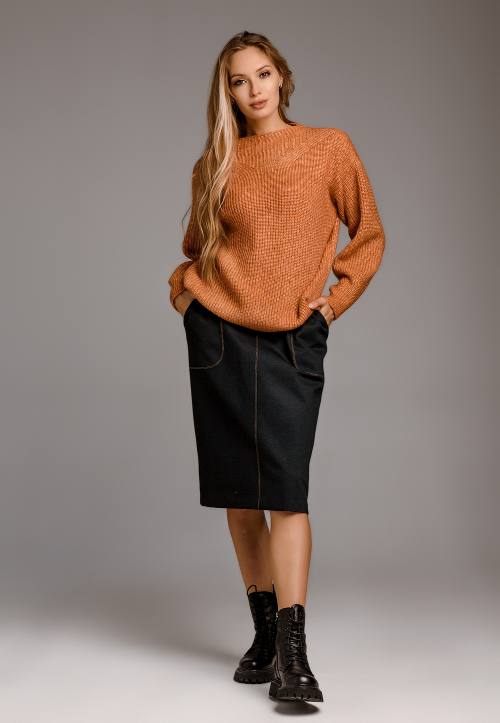 Юбка с контрастной строчкой Тамбовчанка