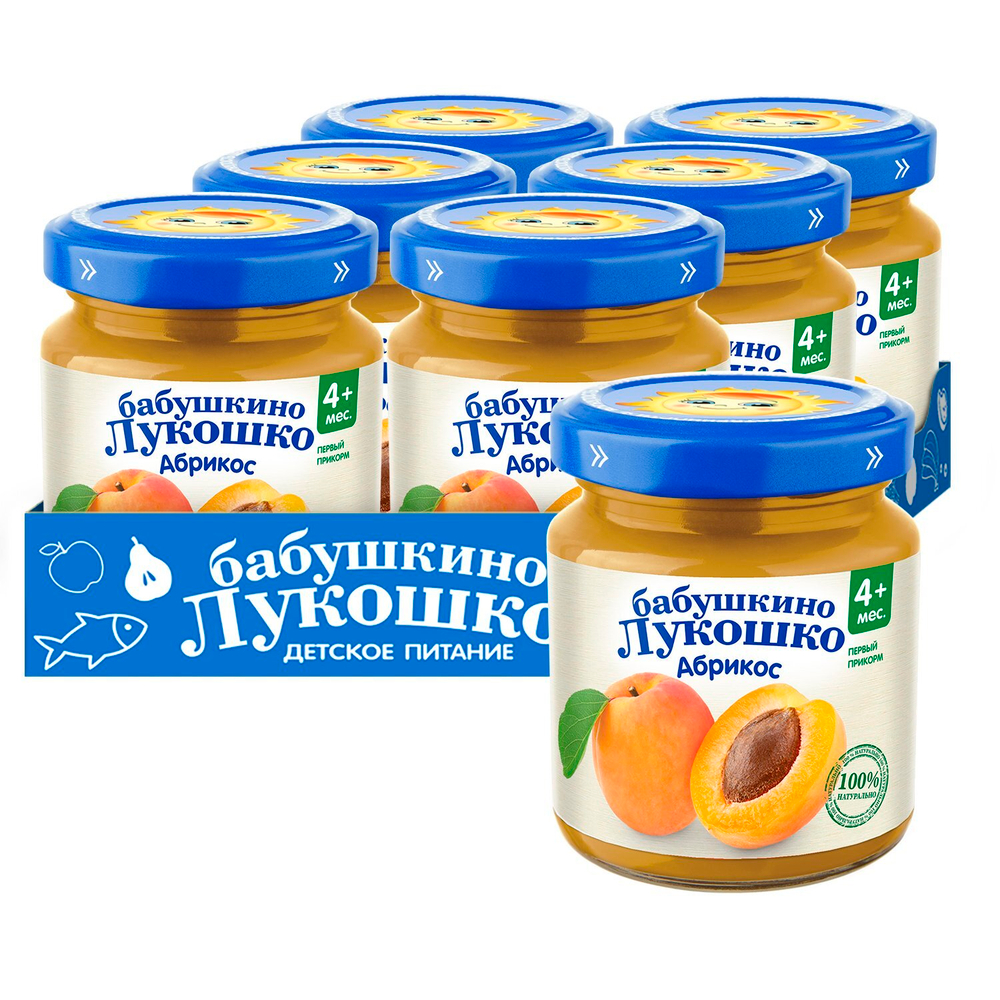 Пюре Бабушкино Лукошко Абрикос с 4 месяцев 100г