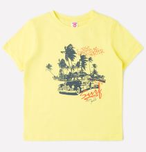 Летняя желтая футболка с принтом Crockid