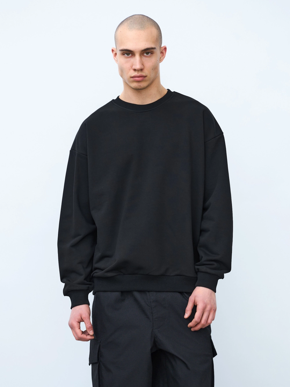 Свитшот оверсайз, без начеса (чёрный)