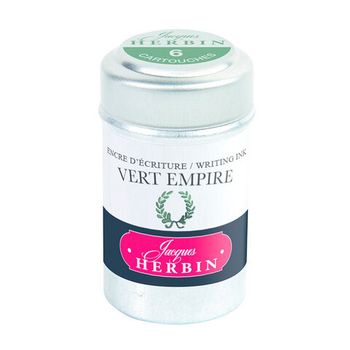 Картриджи для ручки Herbin Vert empire темно-зеленые 6 шт (20139T)