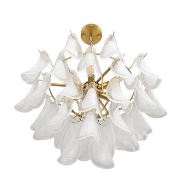 8385/9 NEOCLASSI LN золото/белый, металл/стекло Люстра E14 9*40W 220V PLUME