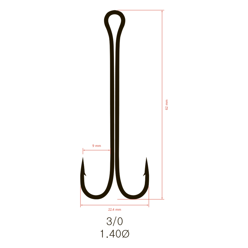 Крючки Saikyo двойн.Long Shank KH-11040  BN №3/0 (100шт)