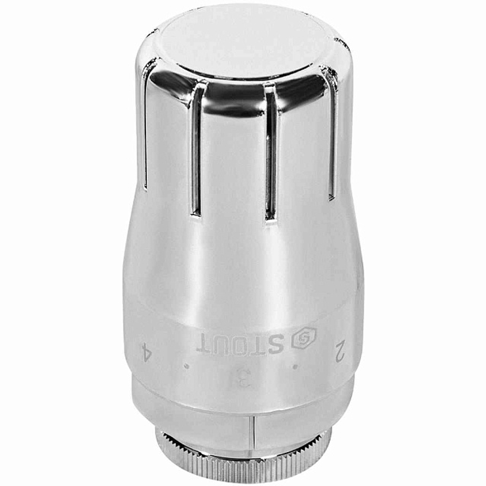 Комплект клапанов термостатических прямой STOUT Design - 1/2" (ВР/НР-американка, PN10, Tmax 120°C, EPTF уплотнение, цвет хром)